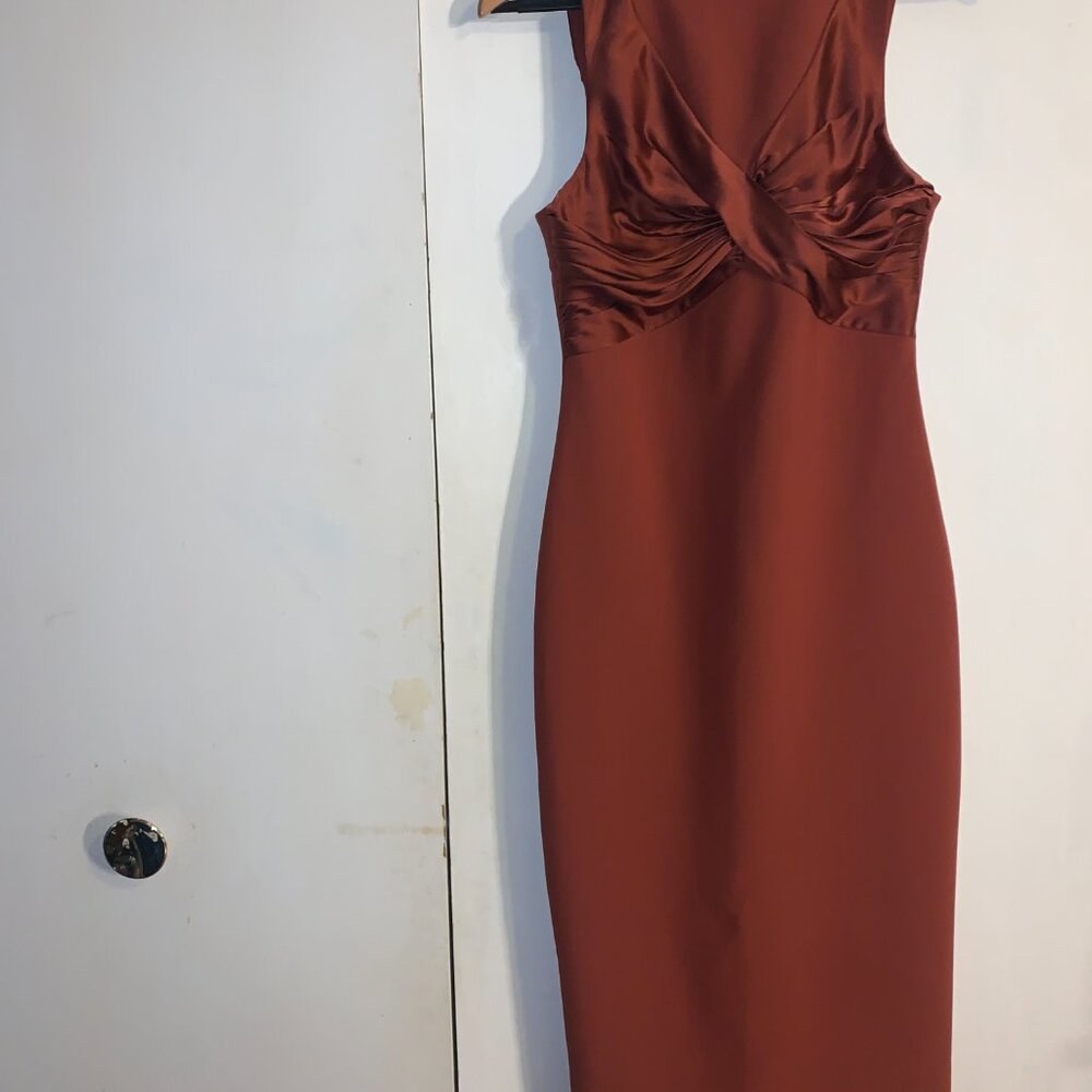 Cinq a Sept Ruched Dress - Rust - Picture 2 of 4